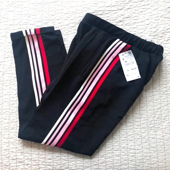 Zara Pants - Zara Basic Black Pinstripe Joggers